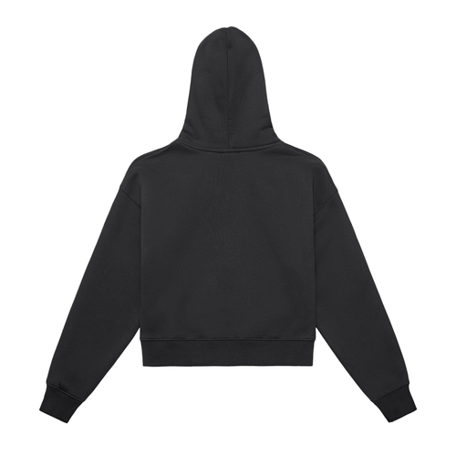 Fleeced Zip-Up Cropped Hoodie